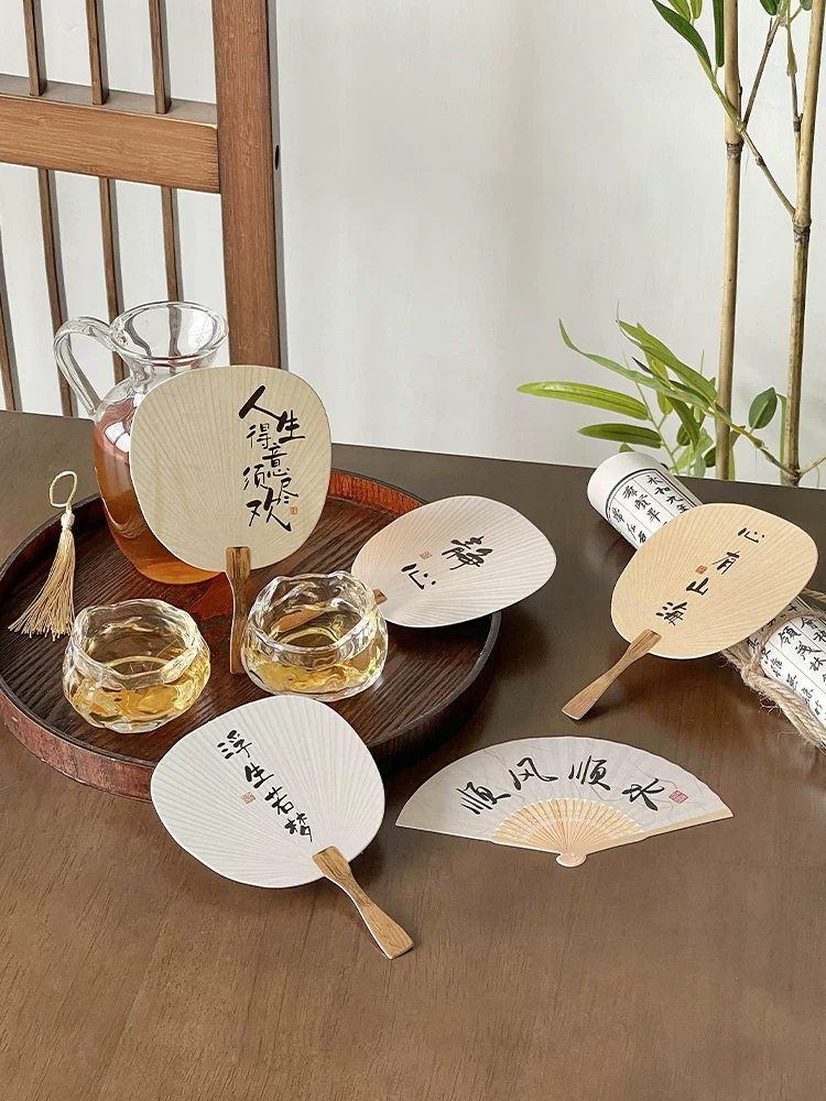 30 món đồ trang trí đồ uống kiểu Trung Quốc, quạt nhỏ thư pháp sáng tạo, đồ trang trí cocktail và cà phê, đồ trang trí cho bàn tráng miệng kiểu Trung Quốc.