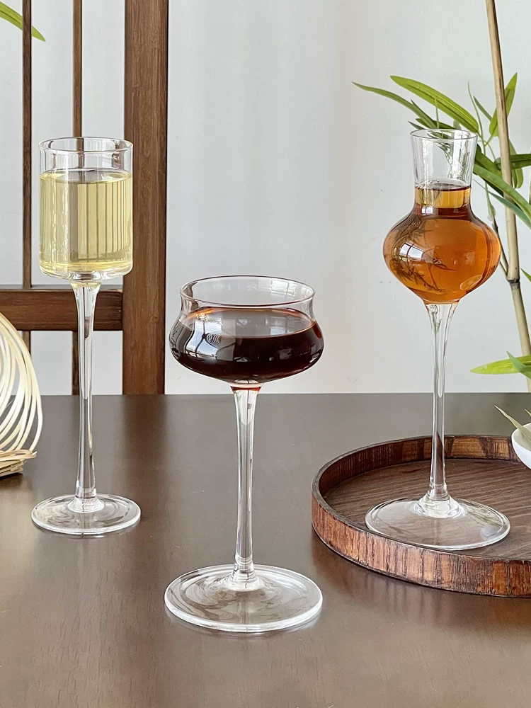 Ly trà kiểu Trung Quốc mới, ly hình hoa tulip thẩm mỹ cao, ly nếm trà, ly rượu sáng tạo, ly thủy tinh.