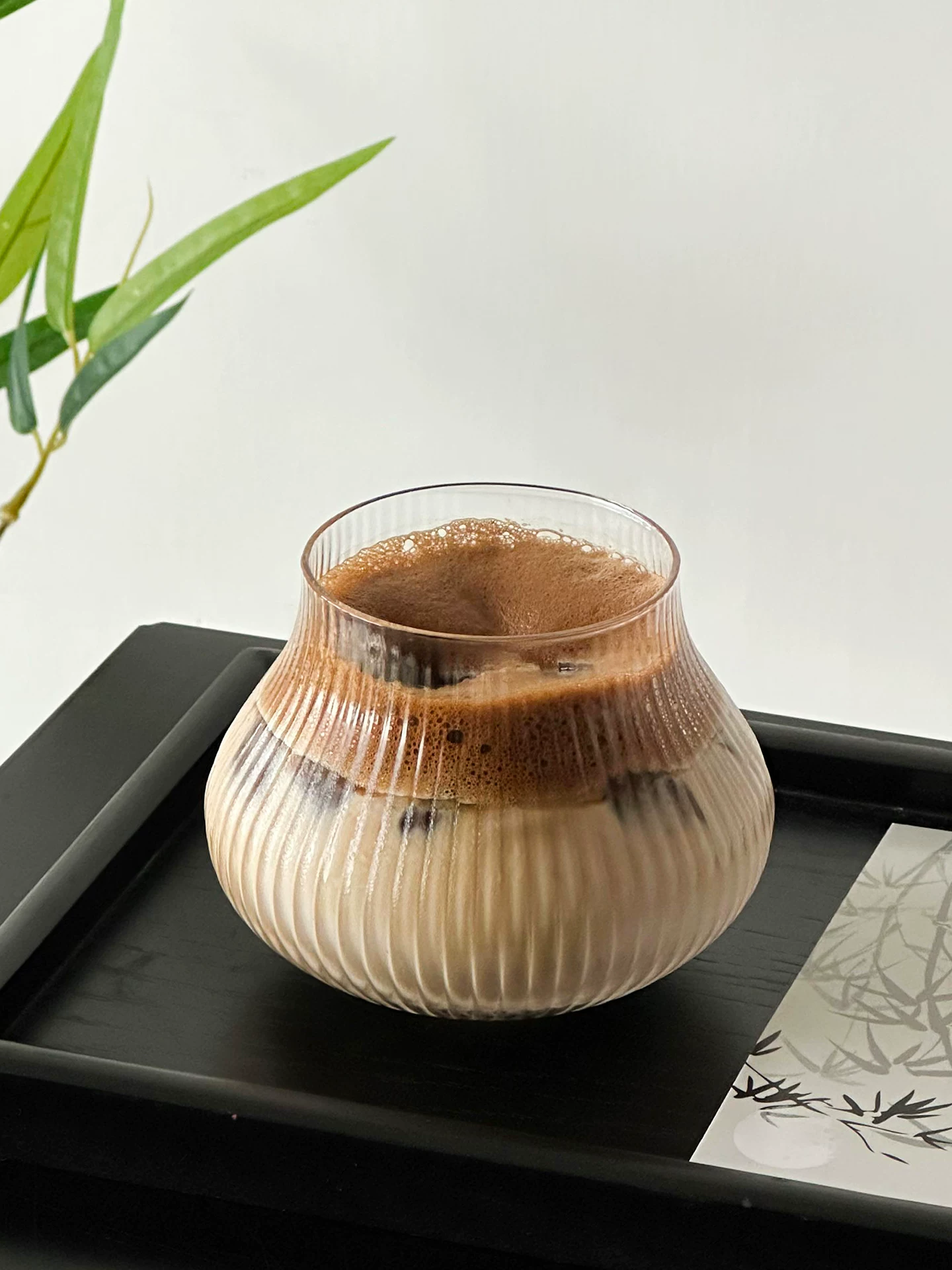 Cốc thủy tinh dung tích lớn, phong cách và độc đáo, cốc cà phê tinh tế và đẹp mắt, cốc uống nước đá Americano dung tích lớn, cốc uống nước.