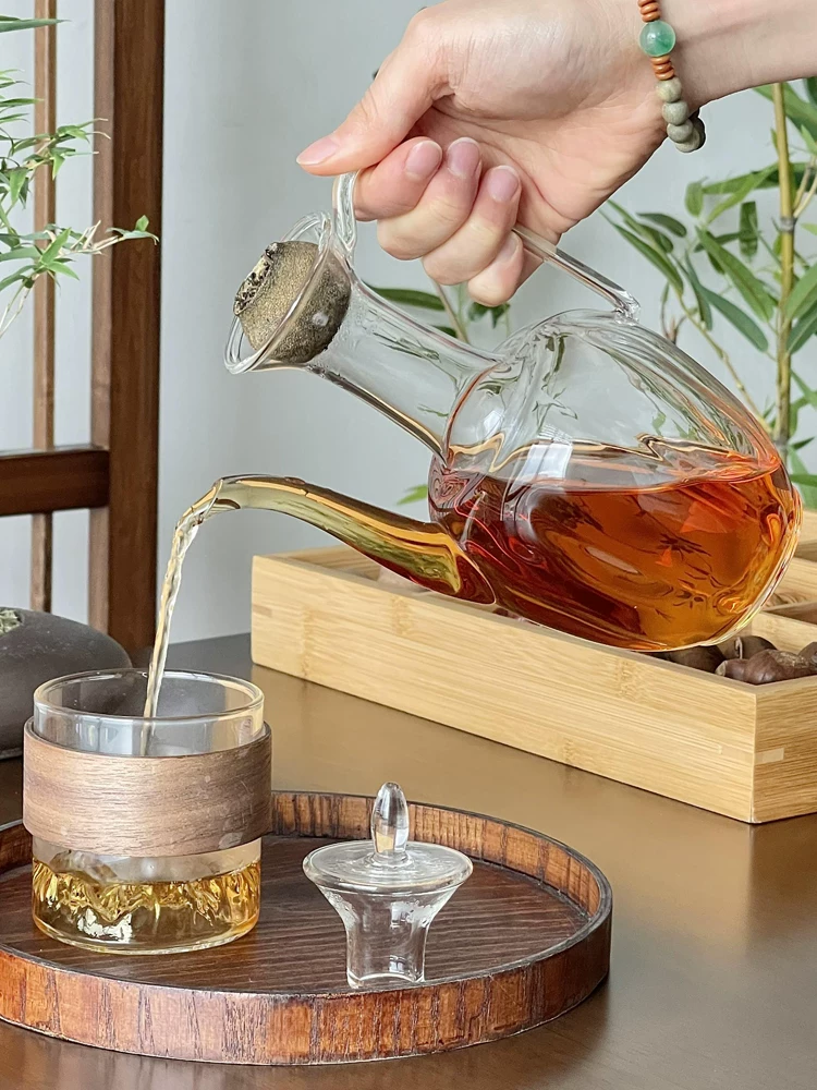 Ấm trà thủy tinh chuyên dụng để pha trà quýt xanh nhỏ, dụng cụ pha trà chịu nhiệt độ cao, ấm đun nước bằng gốm điện, bộ ấm trà, dùng trong gia đình cao cấp.