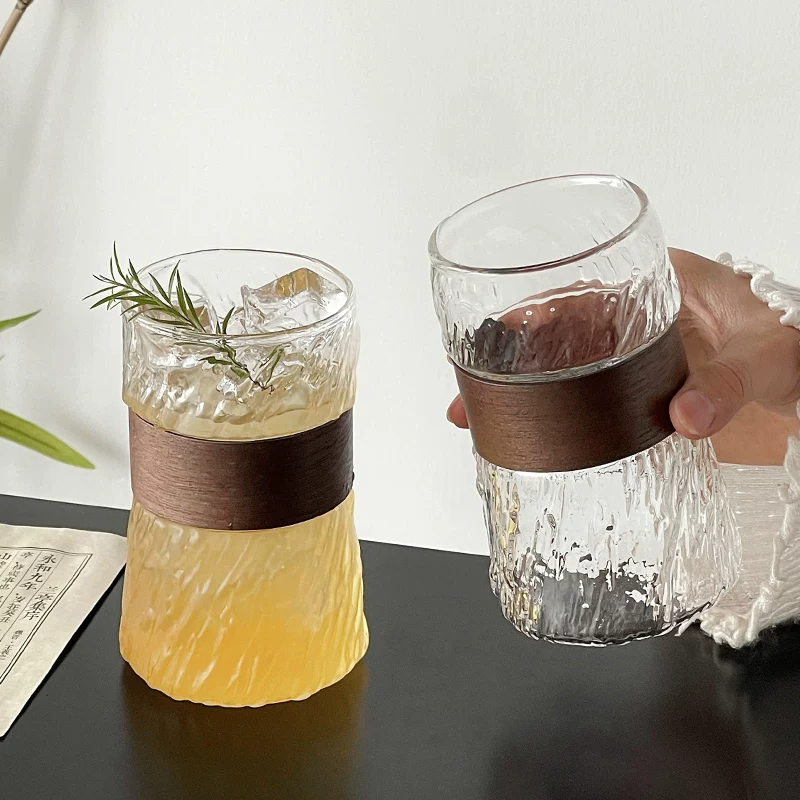 Cốc thủy tinh bọc tre chống nóng và chống bỏng kiểu Nhật, cốc cà phê thẩm mỹ cao, cốc trà, cốc nước sáng tạo, cốc đựng đồ uống.
