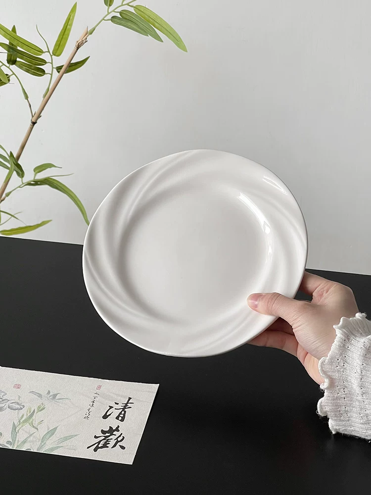Đĩa sứ đơn giản, đĩa tráng miệng trà chiều tinh tế, đĩa trái cây màu trơn đẹp mắt, đĩa tráng miệng cao cấp, đĩa bánh ngọt.