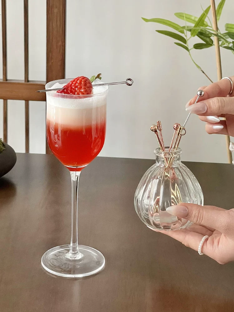 Nĩa trái cây bằng thép không gỉ sáng tạo, nĩa nhỏ cao cấp, que xiên trái cây, kim xiên cocktail, que trang trí đồ uống, kim xiên cocktail.