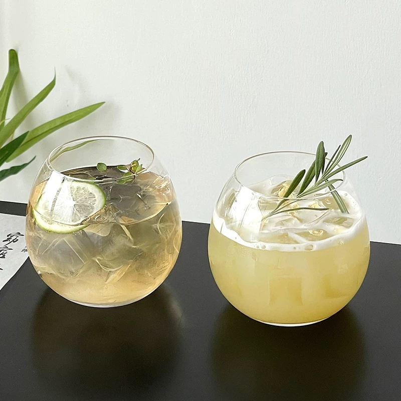 Ly thủy tinh tròn sáng tạo, ly sinh tố, ly cocktail sang trọng, ly cà phê cao cấp, ly uống nước, ly đựng đồ uống