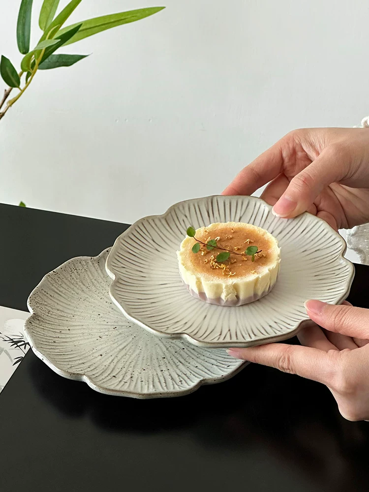 Đĩa sứ cổ điển, đĩa nhỏ, đĩa tráng miệng trà chiều tinh tế, đĩa tráng miệng cao cấp, đĩa bánh ngọt, đĩa phẳng kiểu Trung Hoa.