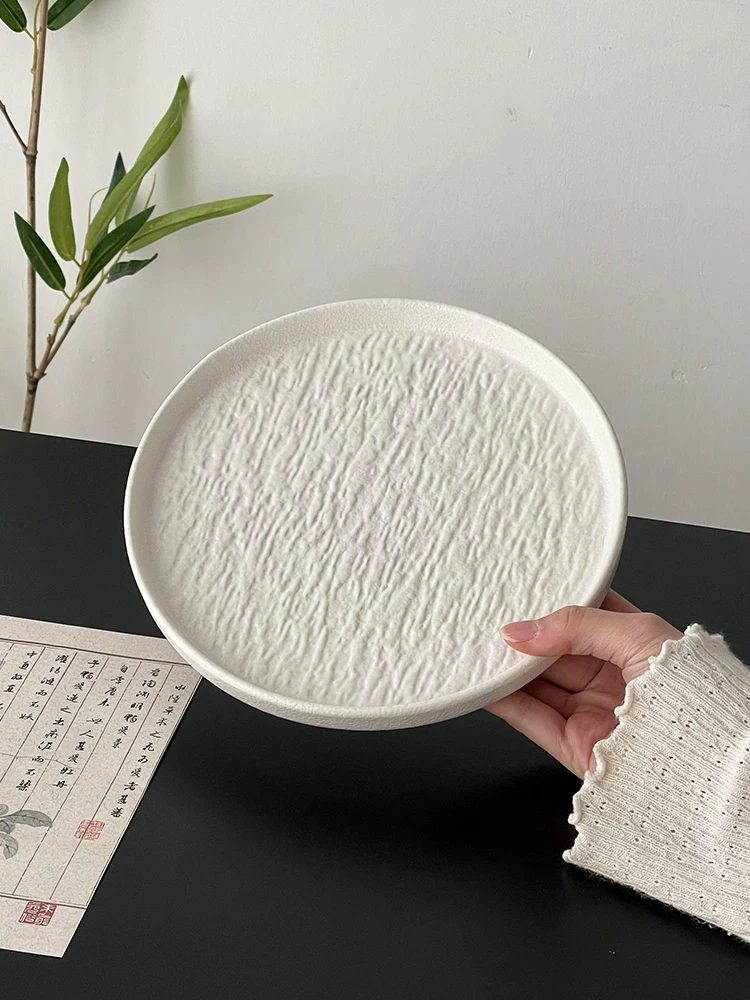 Đĩa sứ họa tiết đá cổ điển, đĩa trái cây tinh tế, đĩa trái cây trà chiều, đĩa trưng bày, đĩa tráng miệng, đĩa gốm màu trơn.