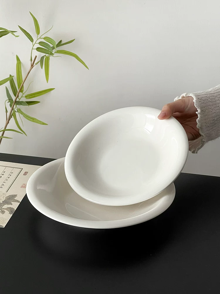 Đĩa sứ trắng sáng tạo độc đáo, có tính thẩm mỹ cao, dùng cho trà chiều, đĩa tráng miệng, đĩa bánh ngọt, đĩa đựng trái cây.