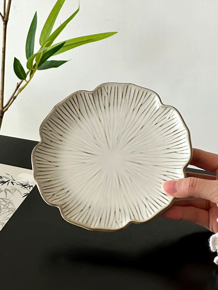 Đĩa sứ cổ điển, đĩa nhỏ, đĩa tráng miệng trà chiều tinh tế, đĩa tráng miệng cao cấp, đĩa bánh ngọt, đĩa phẳng kiểu Trung Hoa.