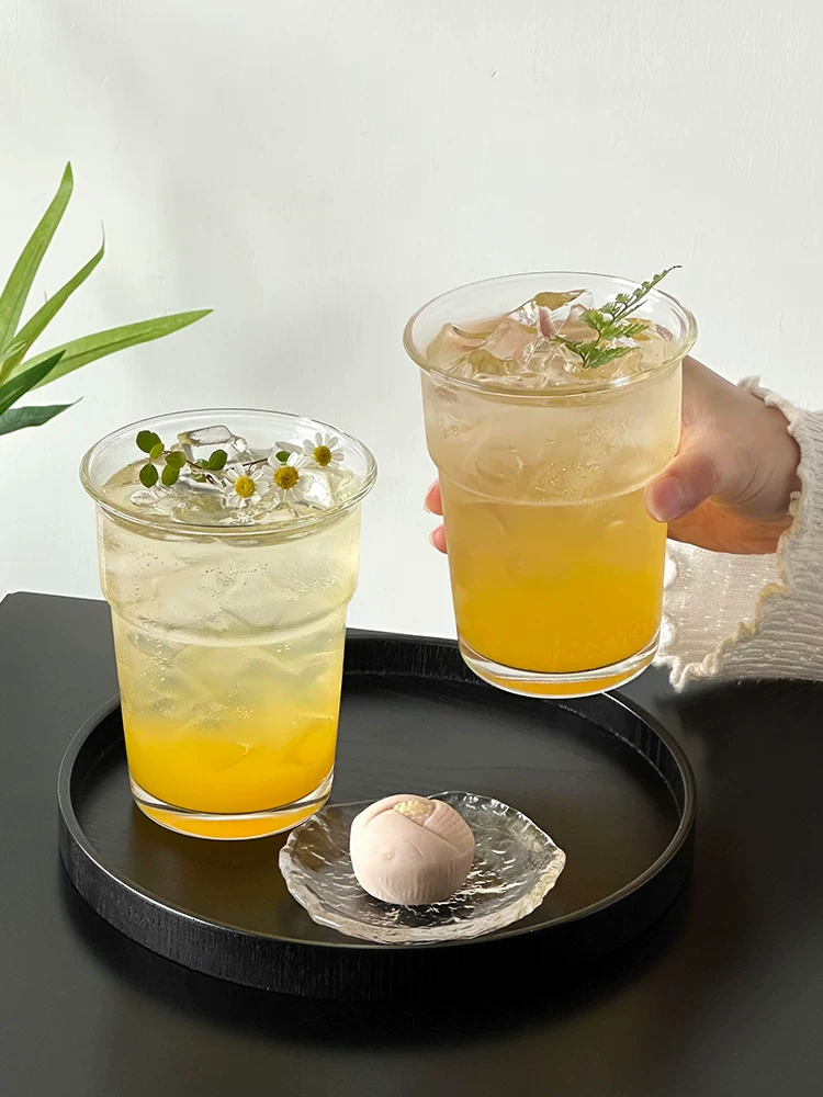 Ly thủy tinh trong suốt dáng loe, thiết kế thời trang, ly đựng đồ uống cao cấp, ly nước có ga dung tích lớn, ly nước ép, ly cà phê.