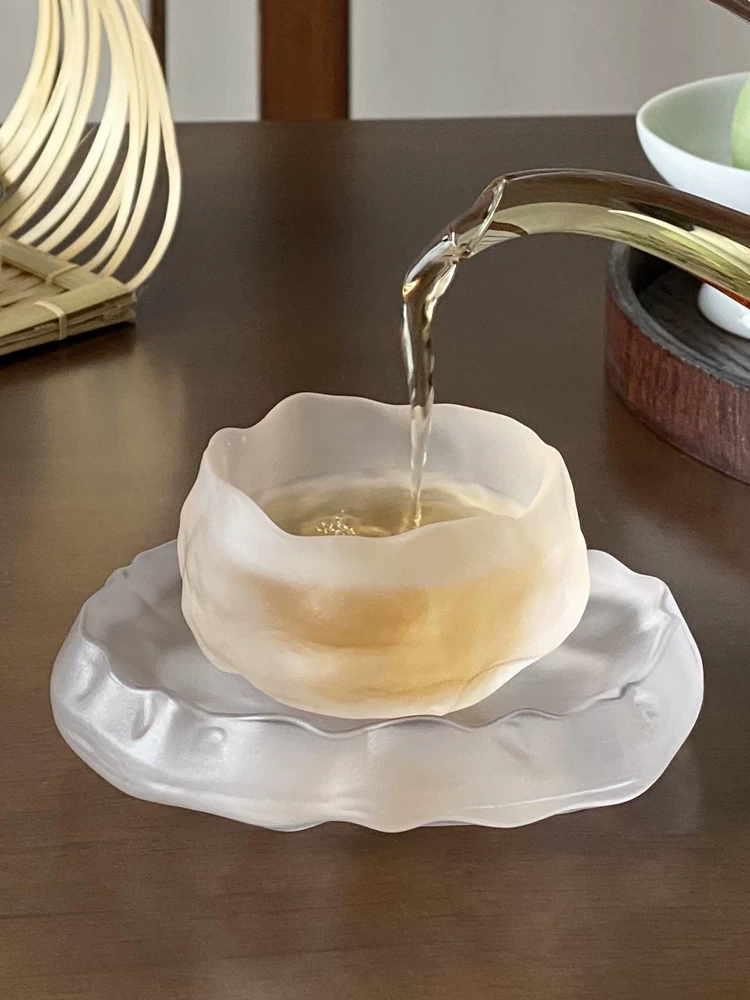 Cốc nếm trà bằng thủy tinh mờ, cốc trà nhỏ cá nhân, cốc trong suốt, cốc chủ nhân, bộ trà kung fu một chiếc.