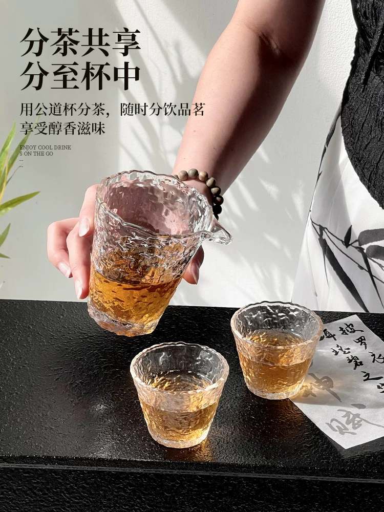 Bộ ấm chén uống trà nhỏ dùng trong gia đình, cốc thủy tinh rèn, bộ trà Kung Fu, cốc rượu, cốc nếm trà, gaiwan, cốc chia sẻ.
