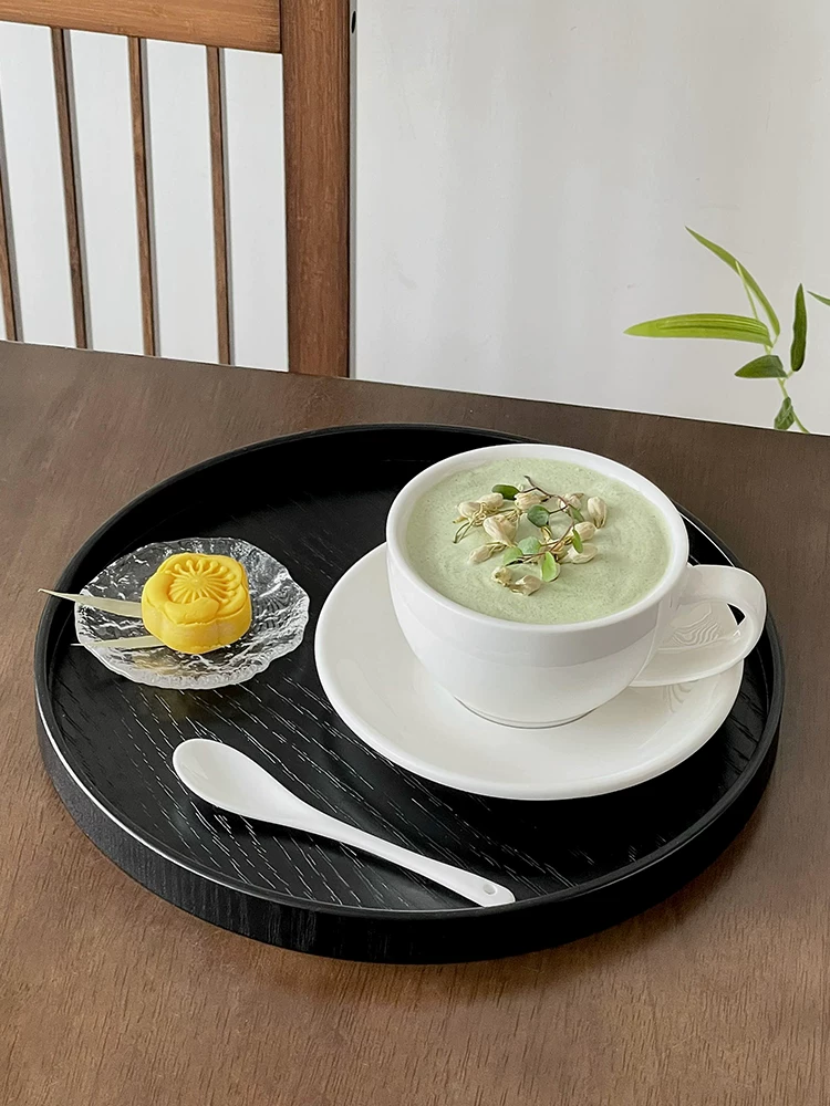Bộ tách trà chiều bằng sứ, tách cà phê trắng tinh khiết đơn giản, tách cà phê latte, tách cappuccino latte art, cốc, bộ đồ uống trà chiều.