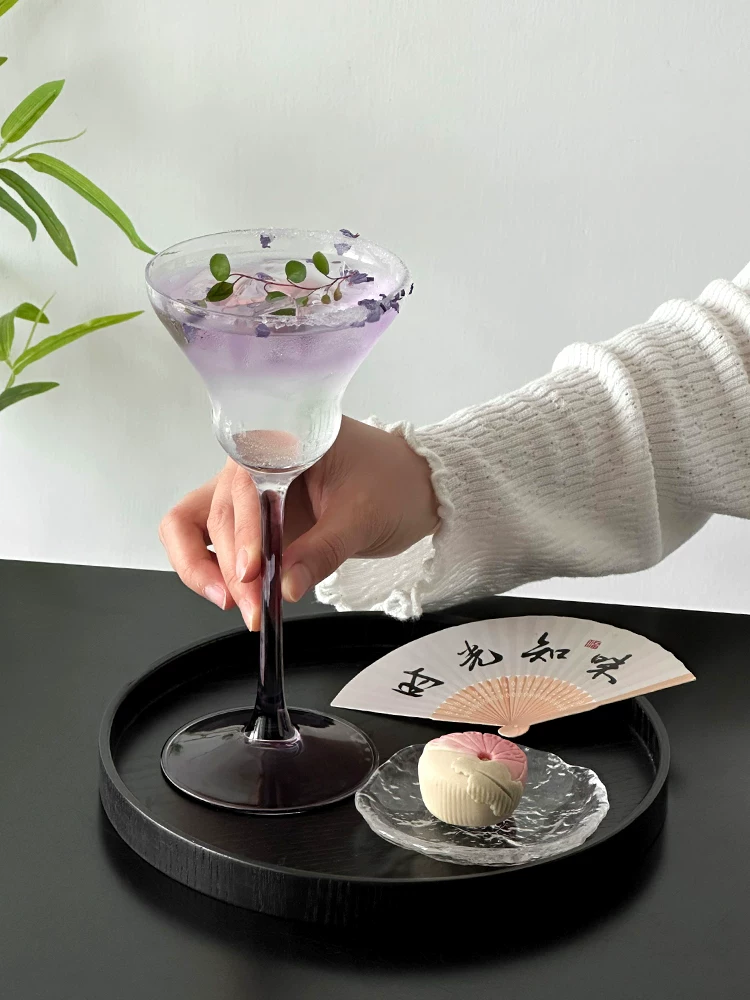 Cốc thủy tinh cao màu tím sáng tạo, cốc cocktail cao cấp, cốc rượu say, cốc rượu trà đặc biệt, cốc rượu sâm panh, cốc nước