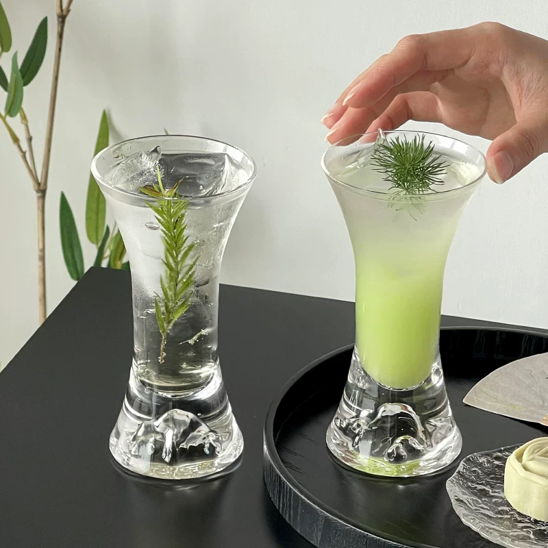 Ly thủy tinh kiểu Trung Quốc mới hình kèn, ly cocktail thẩm mỹ cao, ly pha trà và rượu đặc biệt, ly pha lạnh, ly nước.