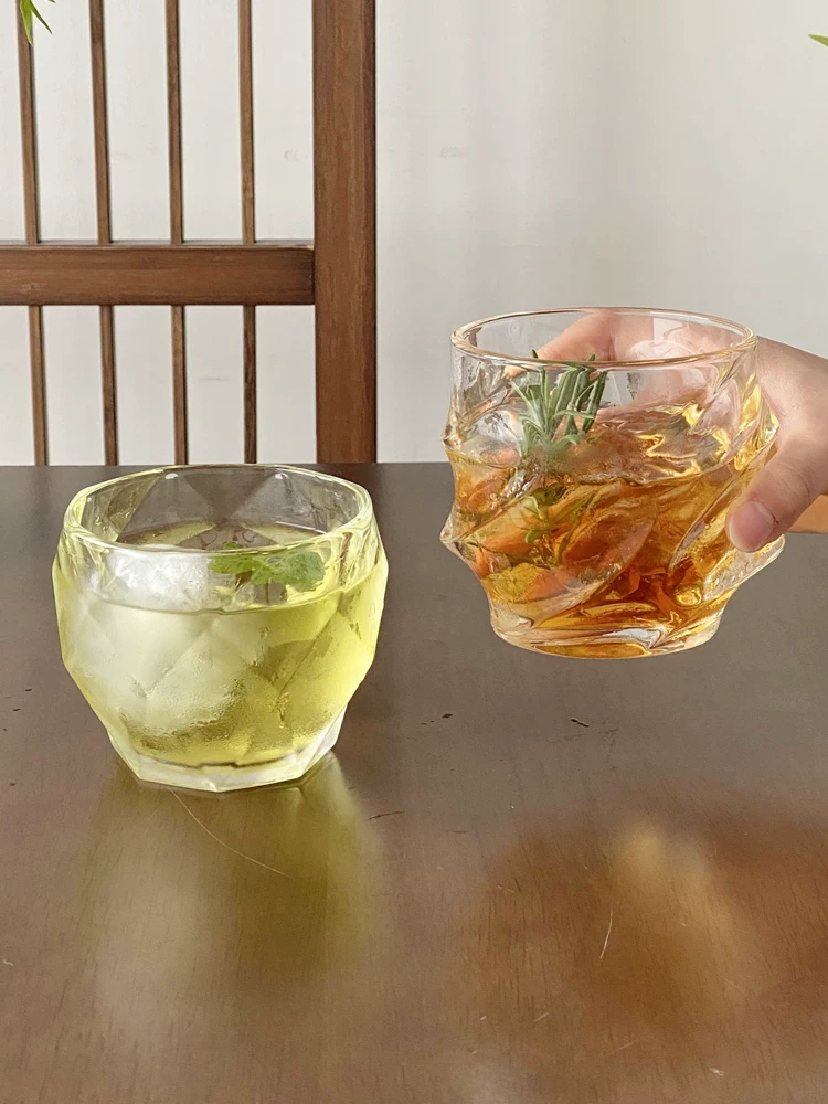 Cốc khúc côn cầu kiểu Trung Quốc mới, cốc trà lạnh, cốc thủy tinh sáng tạo, cốc trà lạnh, cốc rượu whisky, cốc cà phê, cốc đựng đồ uống.