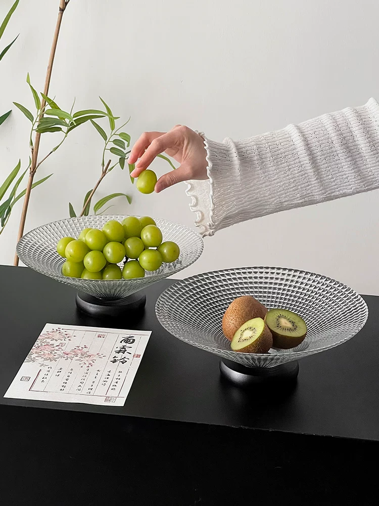 Khay đựng trái cây thủy tinh pha lê họa tiết ca rô cổ điển, khay đựng trái cây bàn cà phê cao cấp, giỏ trái cây tinh tế, khay trưng bày kẹo và đồ ăn nhẹ