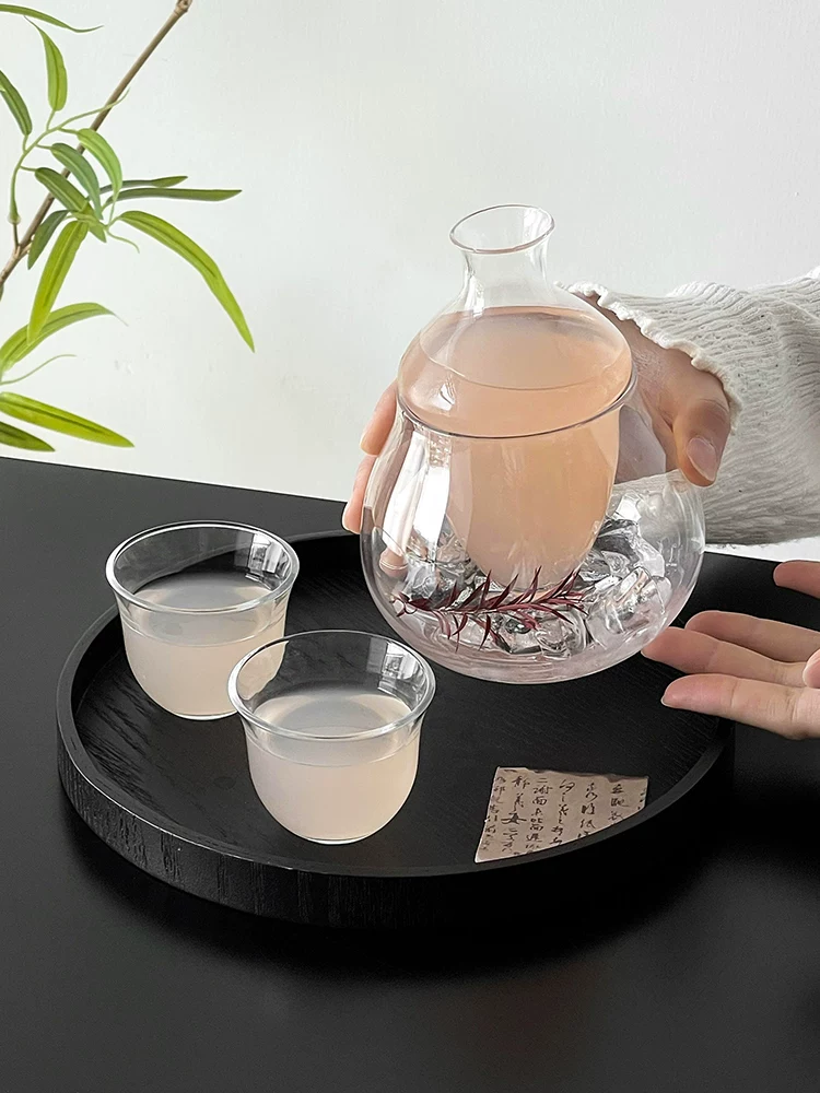 Bộ dụng cụ pha chế rượu vang kiểu Nhật, bình rượu vang sáng tạo, bình rượu vang và ly rượu tinh tế, bộ trà chiều thẩm mỹ cao.