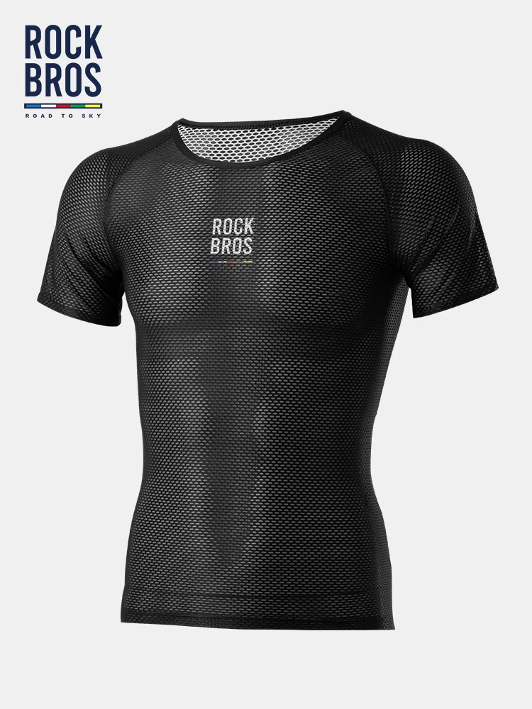 Rock Brothers Sky Road Series Áo thun đi xe đạp thấm mồ hôi nhanh khô Áo thun nam và nữ thoáng khí trên đường ngắn tay Áo sơ mi lớp nền ngắn tay