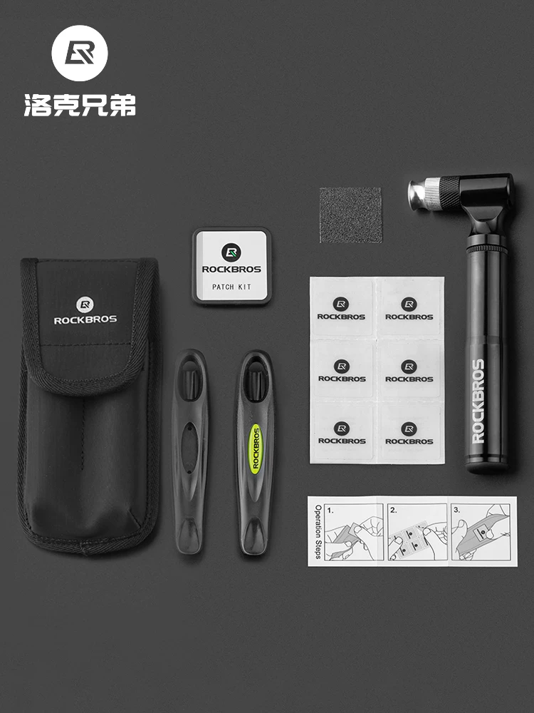 Bộ dụng cụ sửa chữa xe đạp Rock Brothers, bộ vá lốp xe đạp leo núi, bơm, dụng cụ tháo lắp lốp xe đạp