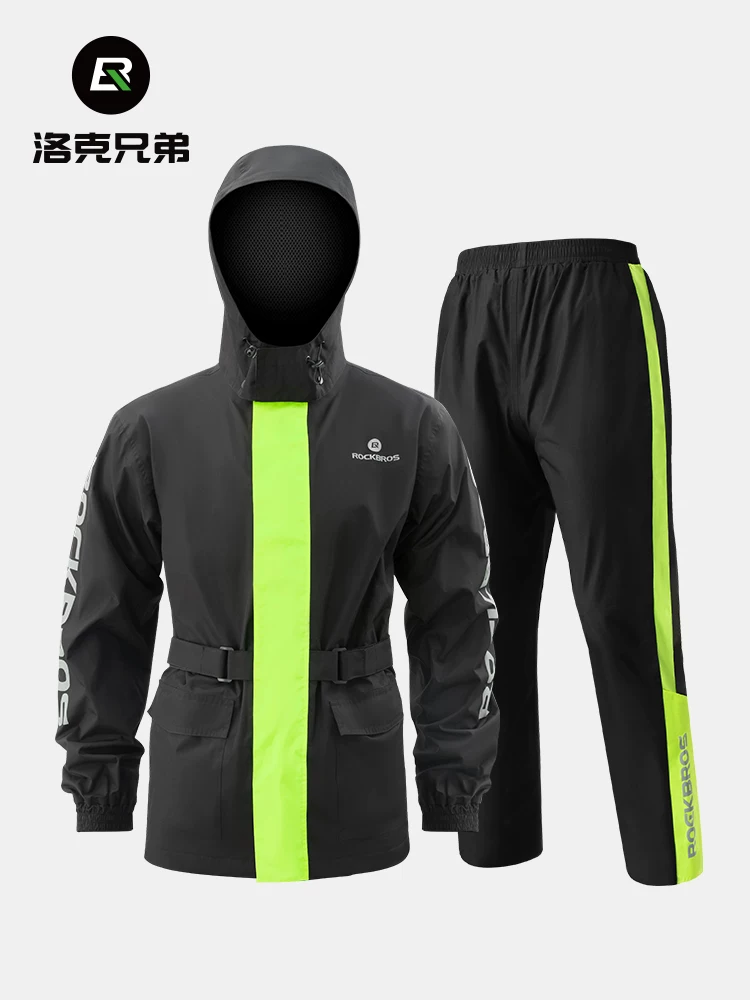 Bộ áo mưa xe máy Rock Brothers chống thấm nước, xe điện, quần áo mưa tách rời, dày dặn, áo mưa đi xe dành cho nam và nữ