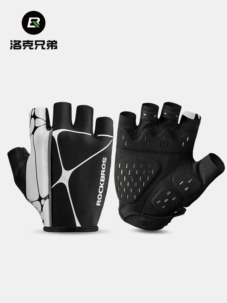 Găng tay đi xe đạp Rock Brothers ngắn ngón mùa hè unisex găng tay xe đạp leo núi đường bộ nửa ngón tay thiết bị đi xe đạp