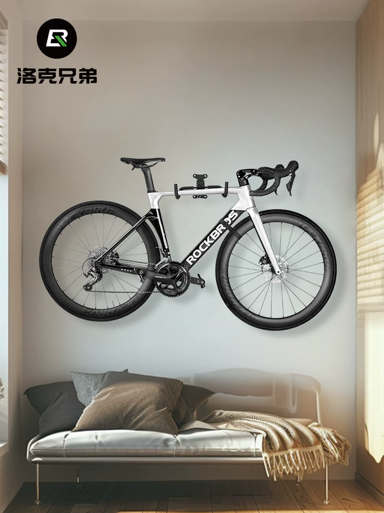 Giá để xe đạp Rock Brothers treo tường, để xe đạp leo núi và xe đạp đường trường, giá đỡ có thể thu vào, móc treo tường, thiết bị