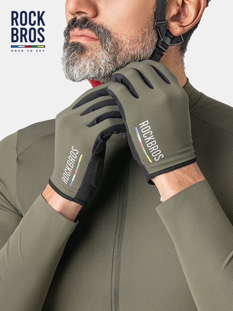 Rock Brothers Sky Road Series Găng tay đi xe đạp Full Finger Găng tay đi xe đạp đường trường Màn hình cảm ứng Ngón tay dài Unisex Xuân hè