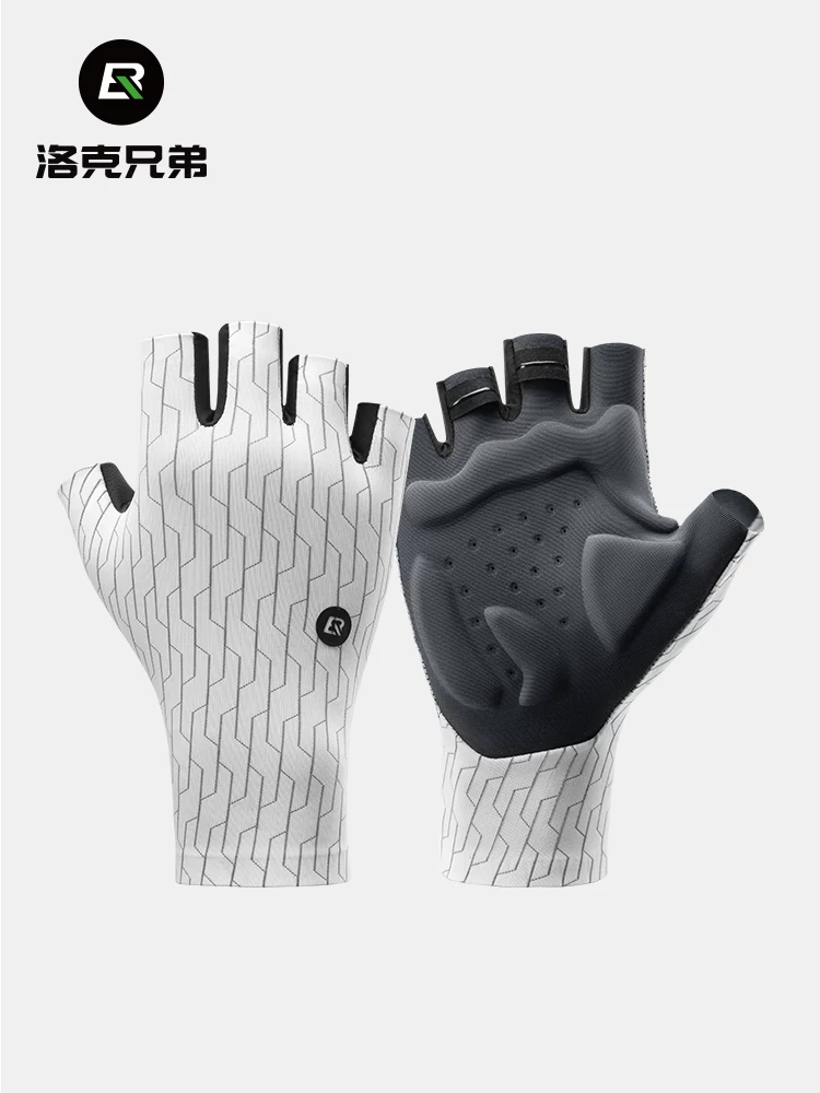 Găng tay đi xe đạp Rock Brothers nửa ngón tay chống sốc xe đạp leo núi đầy đủ ngón tay thoải mái unisex găng tay xe đạp đường trường mùa hè