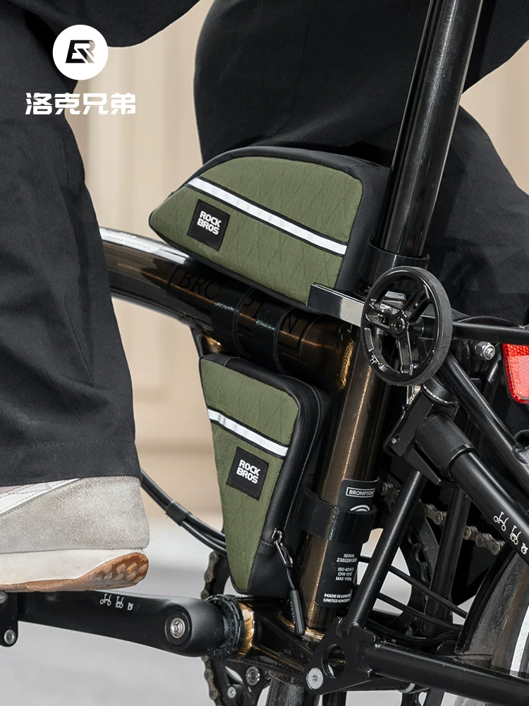 Túi đựng đồ đạp xe Rock Brothers, túi đựng dụng cụ, túi vải nhỏ gấp gọn, túi tam giác xe đạp, thiết bị đạp xe