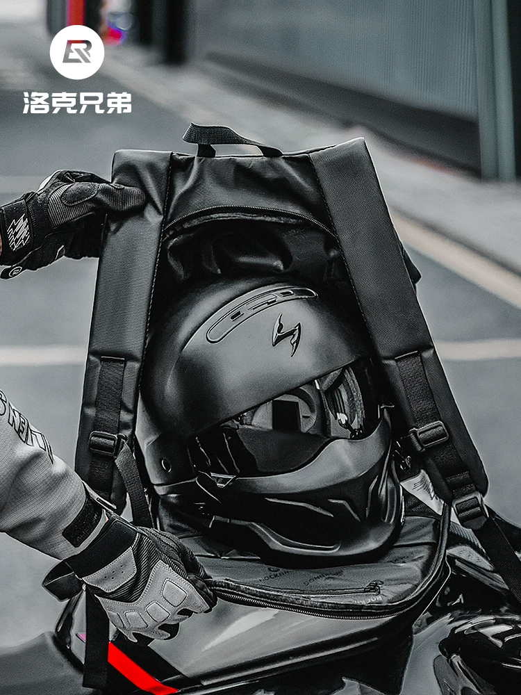 Túi đựng mũ bảo hiểm xe máy Rock Brothers, ba lô xe máy, túi đựng đồ, túi đi xe đi làm phản quang sức chứa lớn