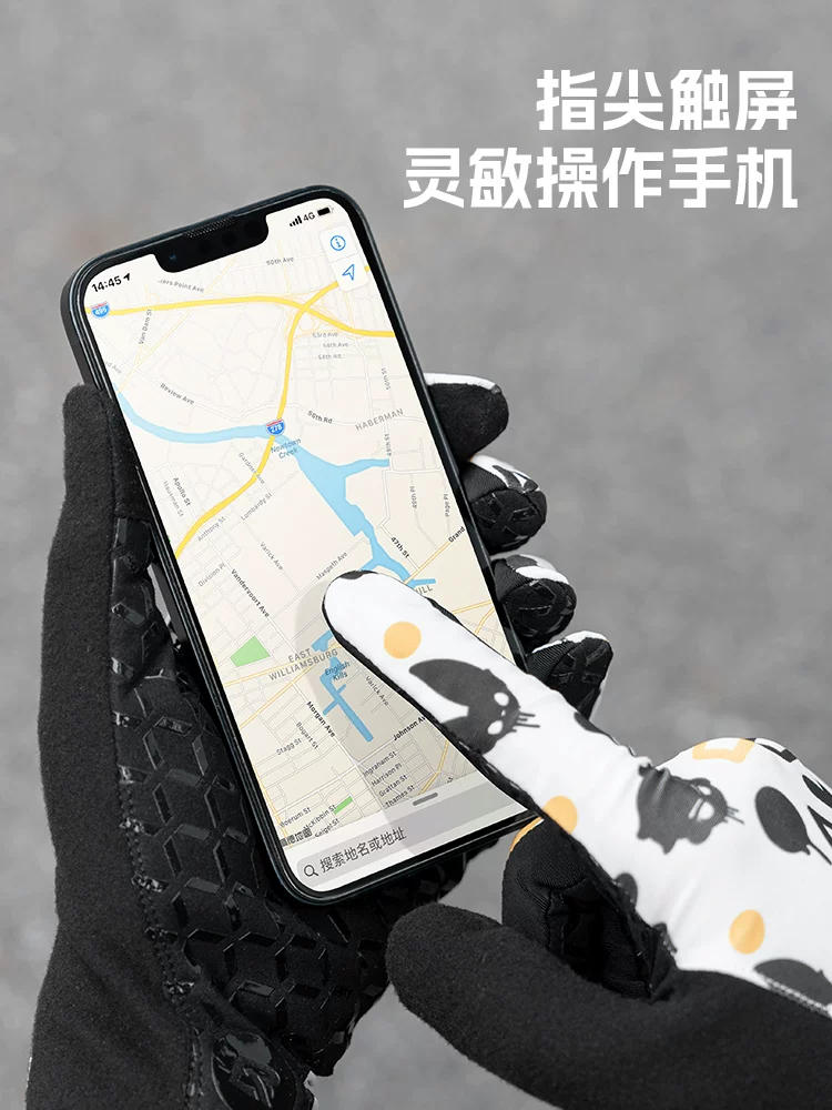 Găng tay đi xe đạp đường trường Rock Brothers, găng tay xe đạp mỏng đủ ngón, găng tay dài ngón dành cho nam và nữ, thích hợp cho mùa xuân, mùa thu và mùa đông, tương thích với màn hình cảm ứng.
