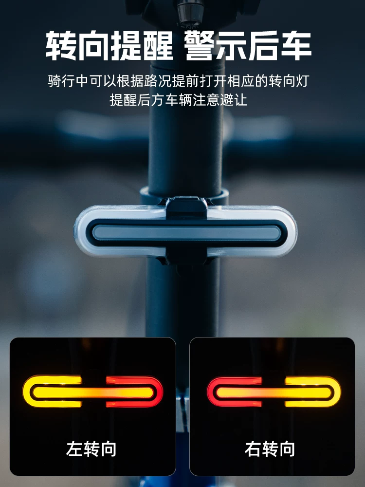 Đèn hậu xe đạp Rock Brothers cảm biến ánh sáng thông minh điều khiển từ xa đèn báo rẽ đèn phanh xe đạp đường núi đèn đi đêm