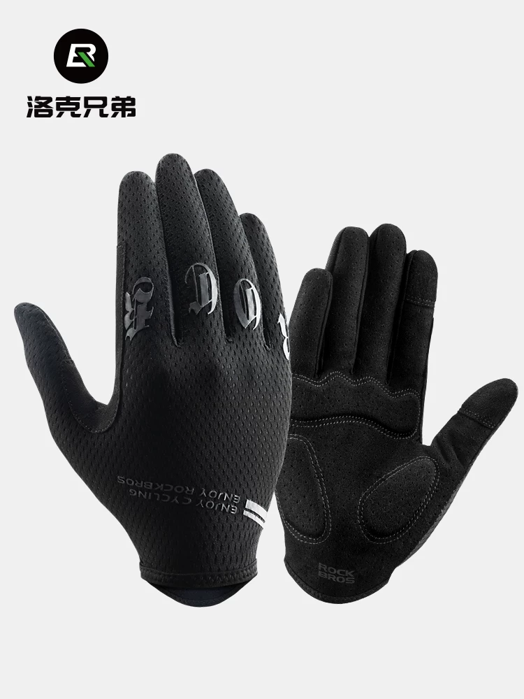 Găng tay đi xe đạp Rock Brothers găng tay đi xe đạp leo núi đường trường găng tay màn hình cảm ứng đầy đủ ngón tay dài ngón tay unisex găng tay mùa xuân và mùa hè