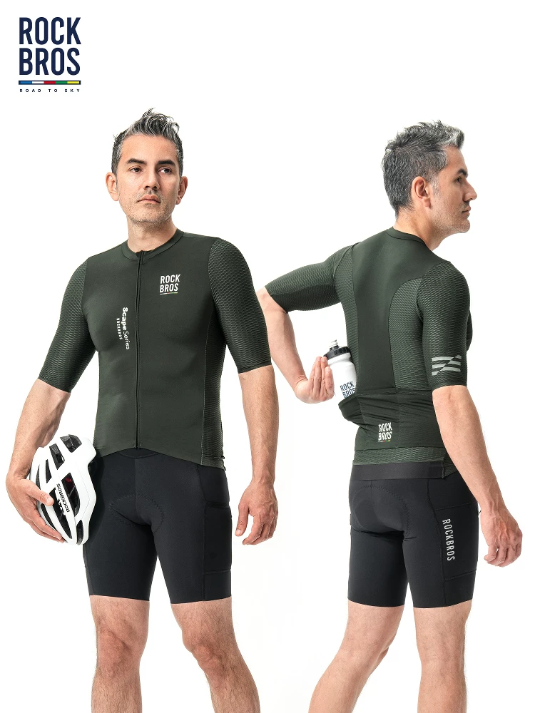 Rock Brothers Sky Road Series Áo đi xe đạp nam tay ngắn Áo khoác thể thao thoáng khí mùa hè