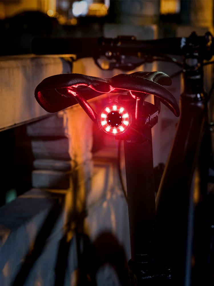 Đèn hậu xe đạp Rock Brothers sạc USB, cảnh báo an toàn khi đạp xe ban đêm, phụ kiện đèn hậu xe đạp đường trường, xe đạp leo núi