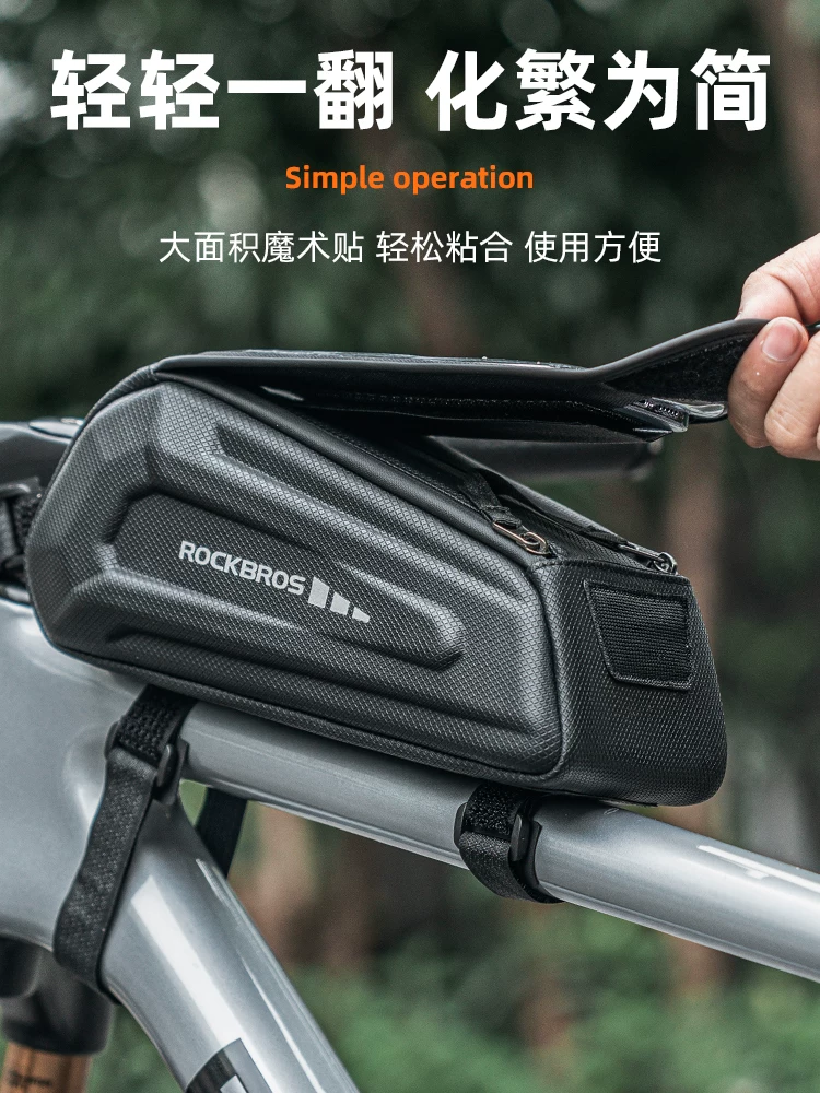 Túi đựng xe đạp Rock Brothers, túi đựng trên khung xe, túi khung xe phía trước, túi đựng điện thoại vỏ cứng, xe đạp leo núi và thiết bị đi xe đạp đường trường.