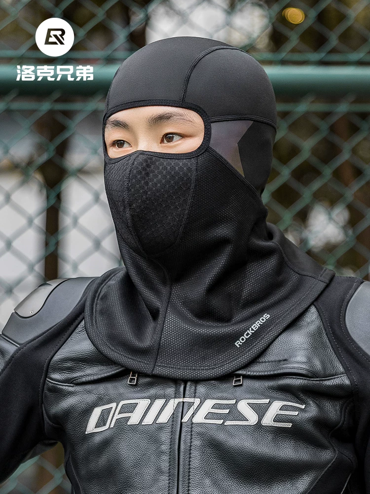 Mặt nạ đi xe máy Rock Brothers, che kín mặt, giữ ấm bằng lông cừu, dùng cho mùa thu đông, chống gió, giữ ấm cổ cho nam và nữ