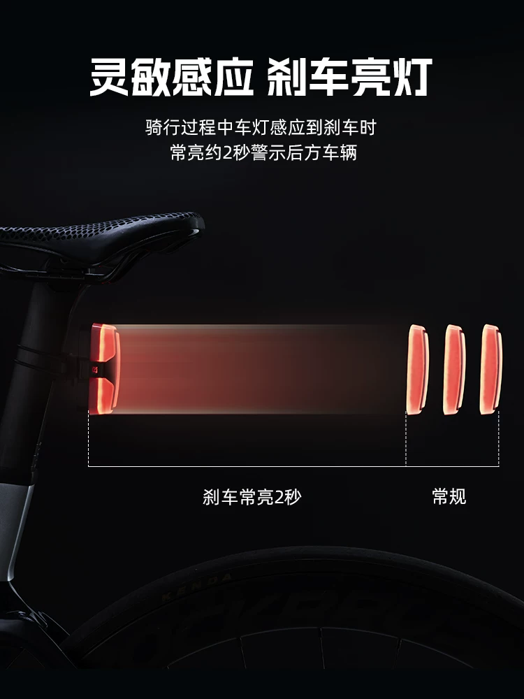 Đèn hậu xe đạp Rock Brothers cảm biến thông minh đèn phanh đi đêm xe đạp đường núi đèn hậu thiết bị đạp xe nam