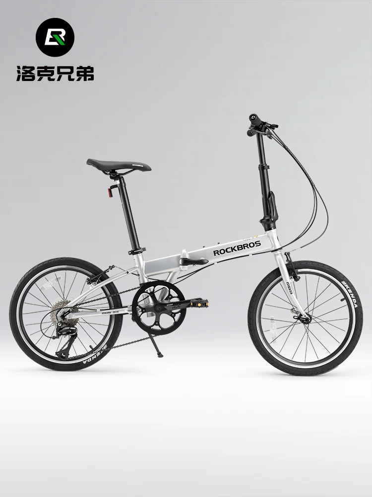 Xe đạp gấp Rock Brothers Xe đạp đi làm dành cho người lớn 20inch tốc độ di động với hộp số 8 tốc độ và phanh chữ V dành cho nam và nữ, xe đạp dành cho sinh viên