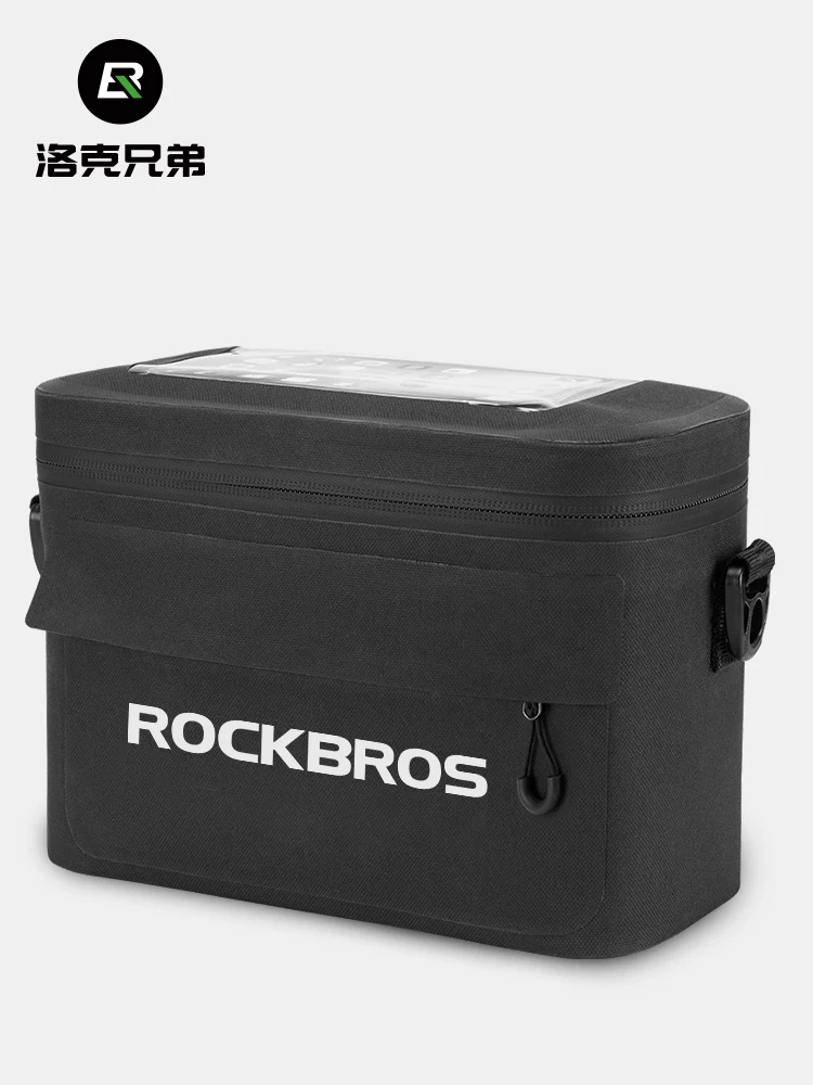 Túi đựng đồ phía trước xe đạp Rock Brothers chống nước, có giá đỡ điện thoại, gắn tay lái, dành cho xe đạp leo núi, xe đạp gấp, túi đựng đồ khi đạp xe