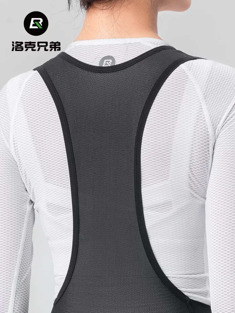 Quần capri đi xe đạp Rock Brothers dành cho nữ, chất liệu lông cừu, mùa thu đông, dành cho xe đạp đường trường, giữ ấm, chống gió, có dây đeo