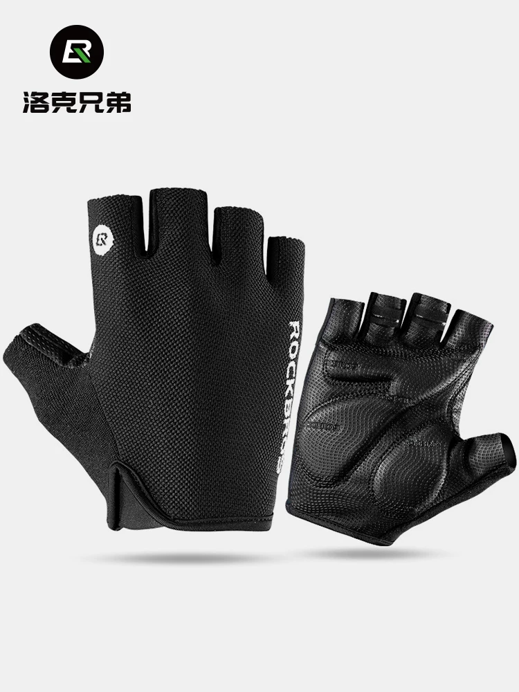 Găng tay đi xe đạp Rock Brothers, găng tay nửa ngón dành cho nam và nữ, xe đạp leo núi mùa xuân và mùa hè và xe đạp đường trường có khả năng hấp thụ sốc và thoáng khí