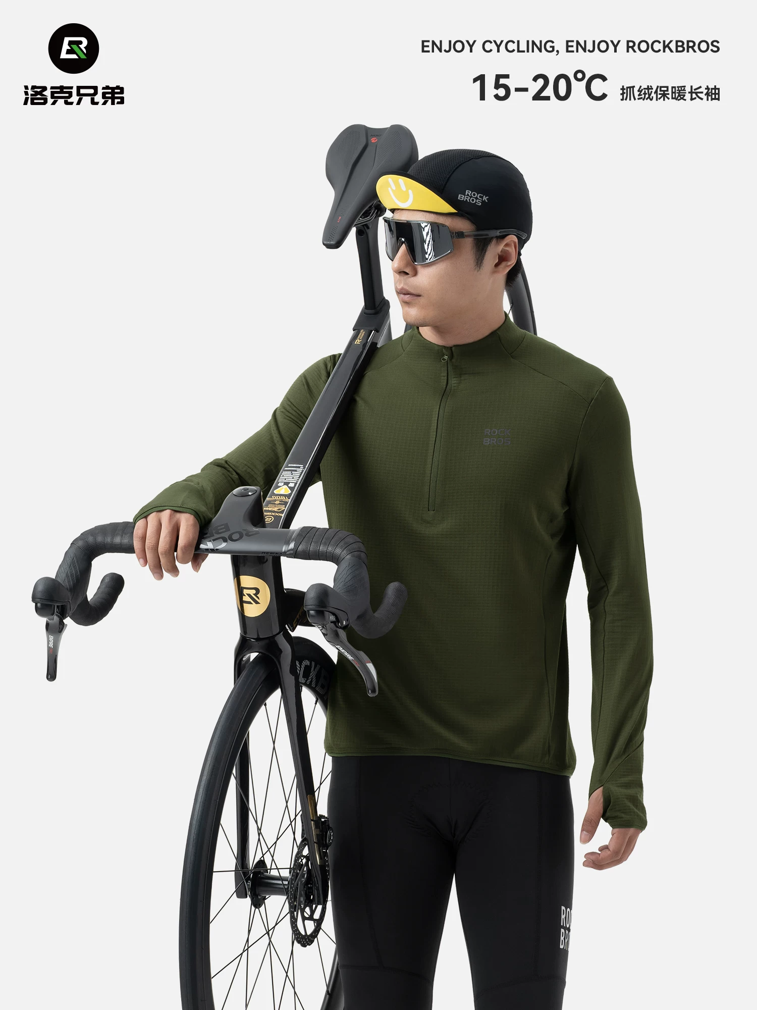 Áo đi xe đạp Rock Brothers chất liệu lông cừu ấm áp, chống gió, dài tay, dành cho xe đạp leo núi, đường trường, đi bộ đường dài ngoài trời, kiểu dáng nam