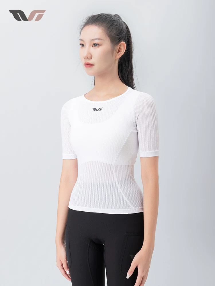 Áo thun đi xe đạp dành cho nữ của Rock Brothers TVI, chất liệu thấm hút mồ hôi, nhanh khô, thoáng khí, lớp áo ngắn tay