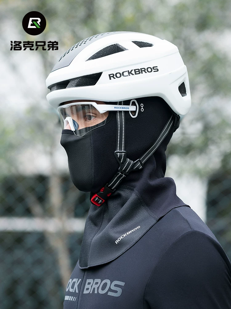 Khăn giữ ấm cổ đi xe đạp Rock Brothers, chất liệu fleece, dành cho nam và nữ, mùa thu đông, chống gió, che kín mặt