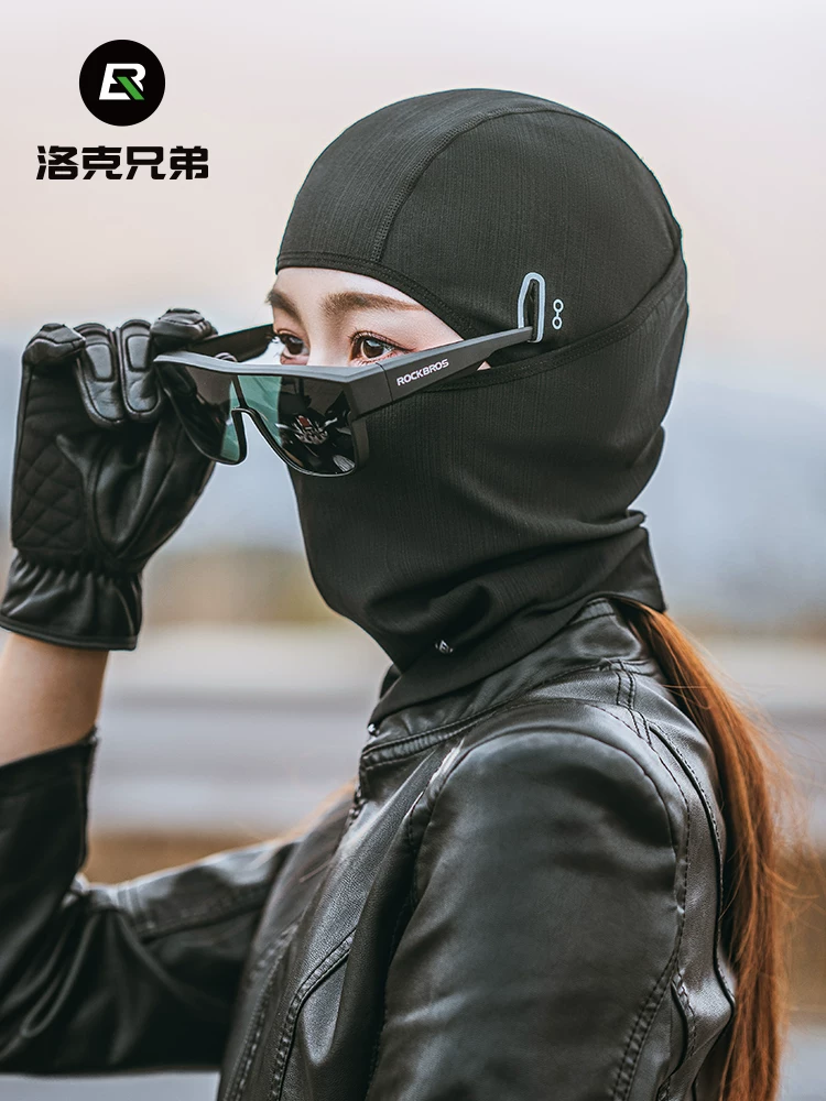 Mũ trùm đầu chống nắng Rock Brothers dành cho xe máy, mặt nạ che kín mặt, chống gió, unisex, giữ ấm cổ khi đạp xe, dùng được cho mọi mùa ngoài trời
