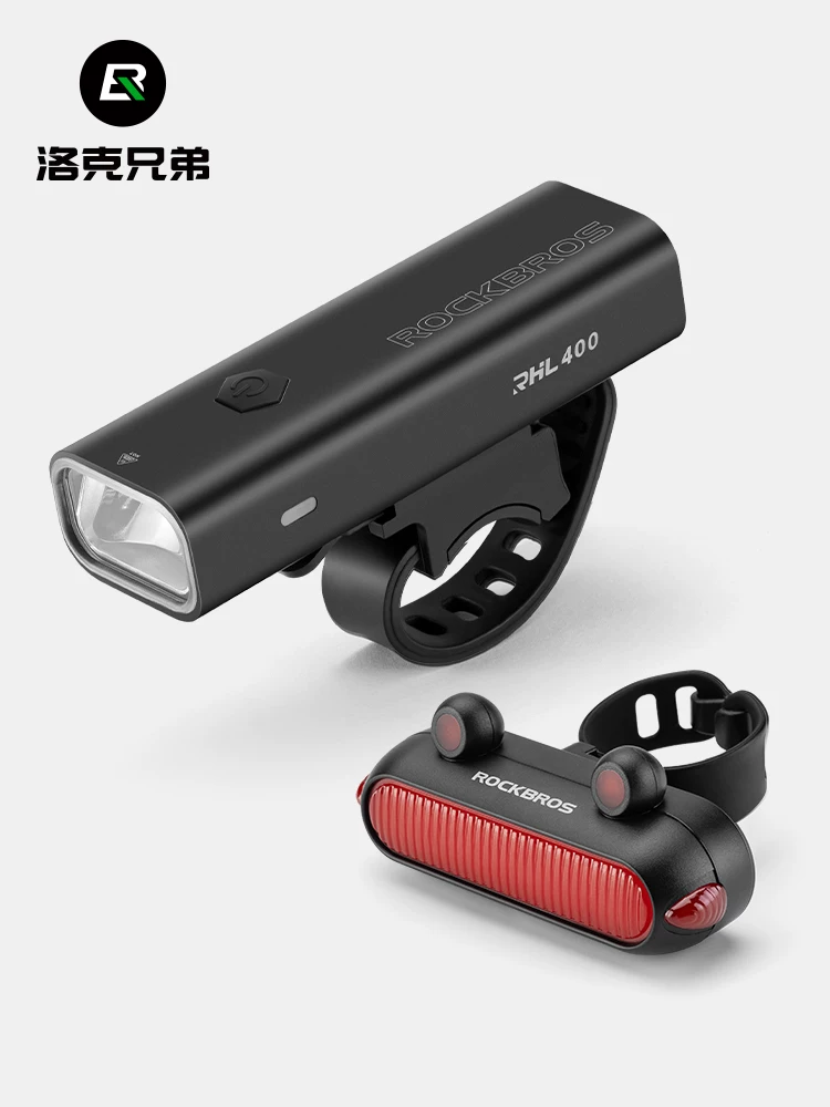 Bộ đèn trước và đèn hậu xe đạp Rock Brothers, đèn sạc mạnh mẽ dành cho xe đạp đường trường và xe đạp leo núi, thiết bị đi xe đêm