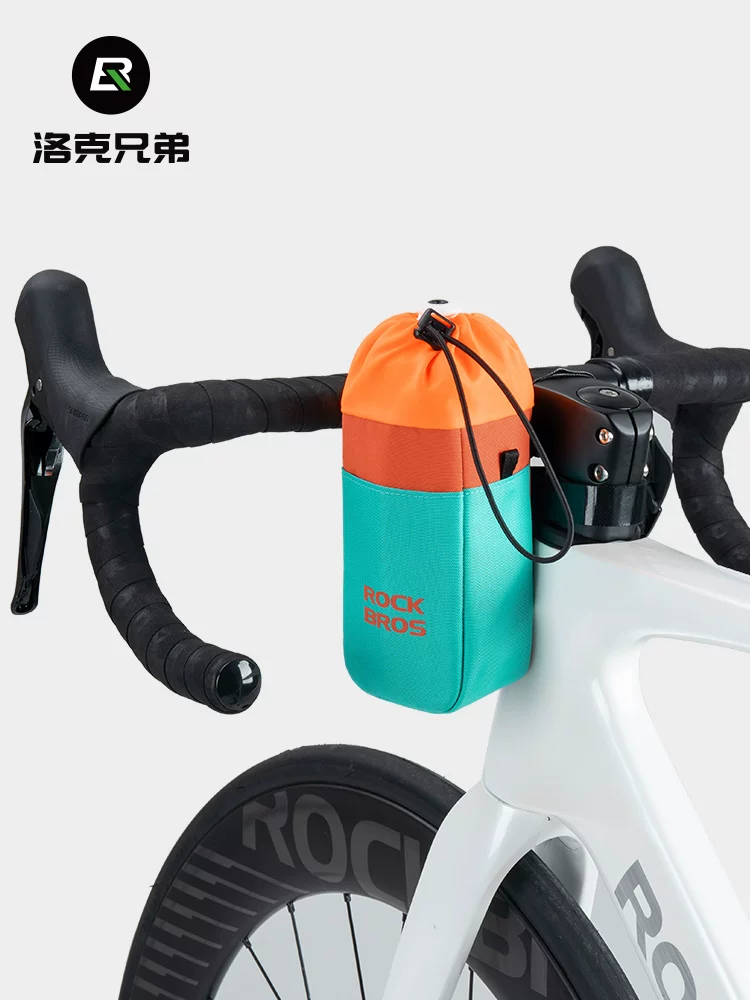 Túi đựng bình nước xe đạp Rock Brothers, túi nước xe đạp gấp gọn, túi treo dây rút, túi đựng cốc nước, túi dây rút gắn tay lái xe đạp đường trường