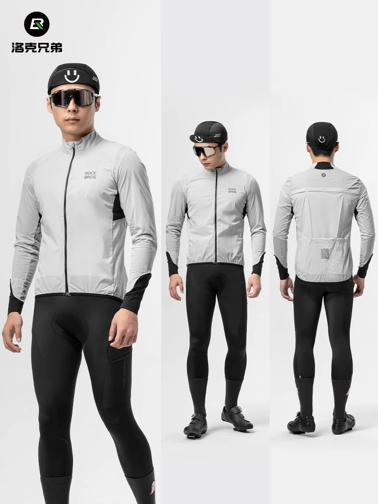 Áo khoác gió đi xe đạp Rock Brothers chống gió dài tay dành cho nam giới đi xe đạp leo núi ngoài trời nhẹ thiết bị quần áo đi xe đạp