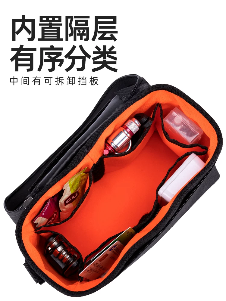 Túi đựng đồ phía trước xe đạp Rock Brothers chống nước, có giá đỡ điện thoại, gắn tay lái, dành cho xe đạp leo núi, xe đạp gấp, túi đựng đồ khi đạp xe